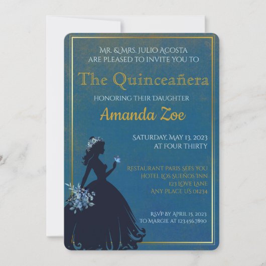 Invitation de Quinceañera (Devant)