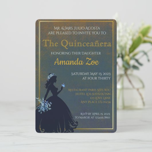 Invitation de Quinceañera (Debout devant)