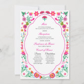 Invitation de Quinceañera à la broderie mexicaine  (Dos)