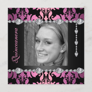 Invitation de Quinceanera anniversaire photo de co