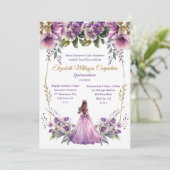 Invitation de Quinceañera au lilas (Debout devant)