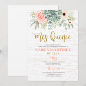 Invitation de Quinceañera aux succulents floraux (Devant / Derrière)