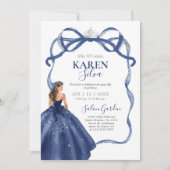 Invitation de Quinceañera Bleu Marine (Devant)