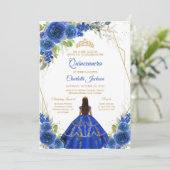 Invitation de Quinceañera Bleu Royal (Debout devant)