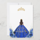 Invitation de Quinceañera Bleu Royal (Dos)