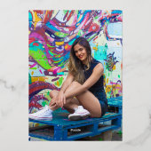 Invitation de Quinceañera Botanical Black Gold Foi (Verso)