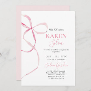 Invitation de Quinceanera Bow Rose