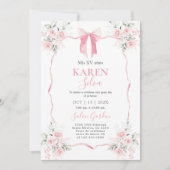 Invitation de Quinceanera Bow Rose (Devant)