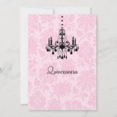 Invitation de Quinceanera Damask Rose (Dos)