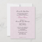 Invitation de Quinceanera de damassé de lavande (Dos)