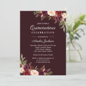 Invitation de Quinceanera de fleurs rouges de Bour (Debout devant)