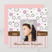 Invitation de Quinceañera de photo (Devant / Derrière)