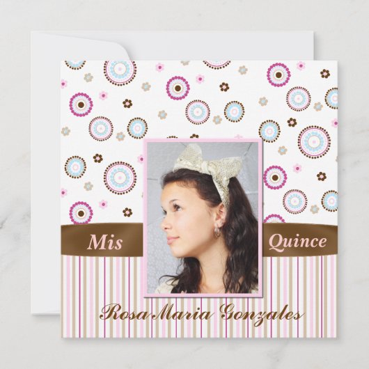Invitation de Quinceañera de photo (Devant)