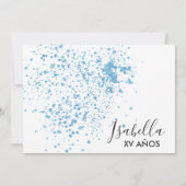 Invitation de Quinceañera de robe royale bleue sci (Dos)