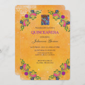 INVITATION DE QUINCEAÑERA DIA DE LOS MUERTOS (Devant / Derrière)