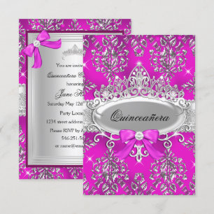Invitation de Quinceañera en Damassé de Diadème Ar