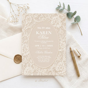 Invitation de Quinceañera en dentelle