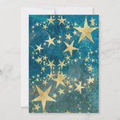 Invitation de Quinceanera en or brillant et bleu (Dos)