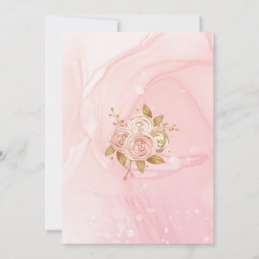 Invitation de Quinceanera en or rose vif (Dos)