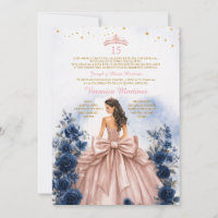 Invitation de Quinceañera en Rose Gold avec du Ble