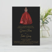 Invitation de quinceañera en silhouette noire (Debout devant)