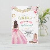 Invitation de Quinceañera Far West Rose (Debout devant)