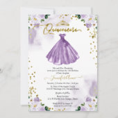 Invitation de Quinceañera Fleurie Violette Bilingu (Devant)