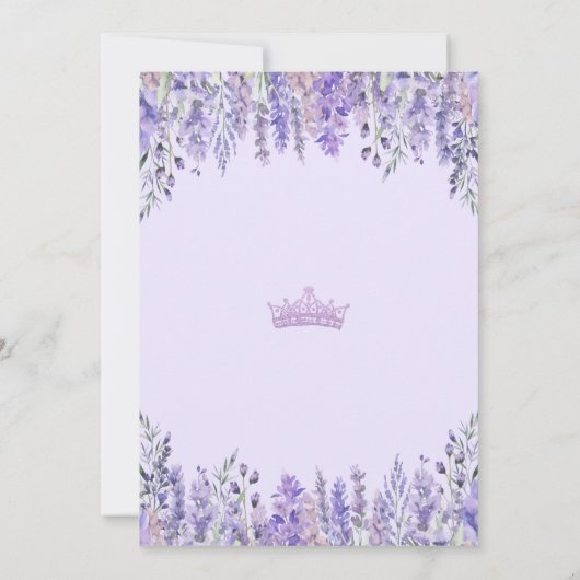 Invitation de Quinceanera Floral Lavande Purple (Dos)