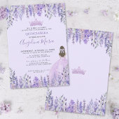 Invitation de Quinceanera Floral Lavande Purple