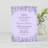Invitation de Quinceanera Floral Purple (Debout devant)