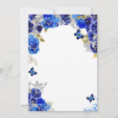 Invitation de Quinceañera florale bleue (Dos)
