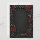Invitation de Quinceañera Florale Gothique Rouge H (Dos)