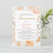 Invitation de Quinceanera Florale Printemps (Debout devant)