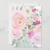 Invitation de Quinceanera florale rose (Dos)