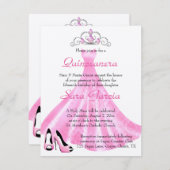 Invitation de Quinceanera Gown rose (Devant / Derrière)