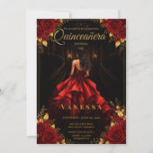 Invitation de Quinceanera lu et or (Devant)