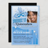 INVITATION DE QUINCEANERA MASQUERADE (Devant / Derrière)
