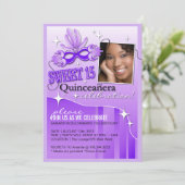INVITATION DE QUINCEANERA MASQUERADE (Debout devant)