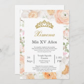 Invitation de quinceañera modifiable  (Devant / Derrière)