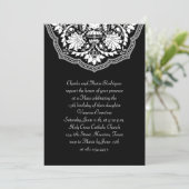 Invitation de Quinceanera, Motif latin blanc et no (Debout devant)