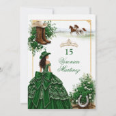 Invitation de Quinceañera occidentale vert émeraud (Dos)