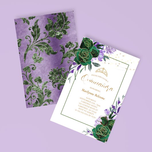 Invitation de Quinceañera or Floral violet