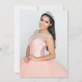 Invitation de Quinceanera, papillon floral turquoi (Dos)