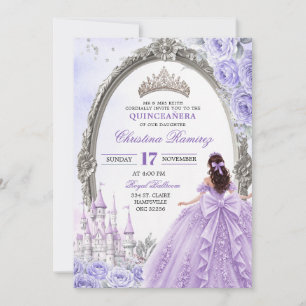 Invitation de Quinceanera Princesse Violette de Co