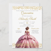Invitation de Quinceanera rose (Devant)