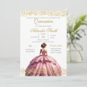 Invitation de Quinceanera rose (Debout devant)