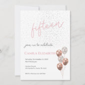 Invitation de Quinceañera rose (Devant)