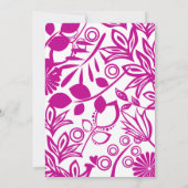 Invitation de Quinceañera rose & bleu Floral (Dos)