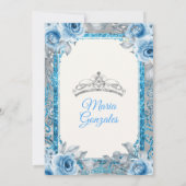 Invitation de Quinceanera Rose  en argent (Dos)