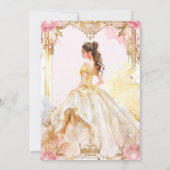 Invitation de Quinceañera rose et or (Dos)